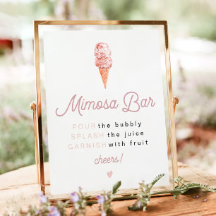 CLARA Retro Ice Brautparty Mimosa Bar Po Poster