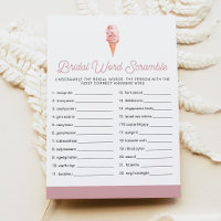 CLARA Retro Ice Cream Brautparty Word Scramble