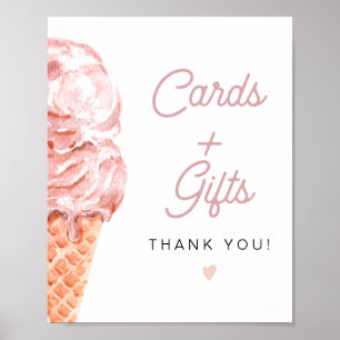 CLARA Retro Ice Cream Cards + Geschenksign Poster
