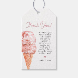 CLARA Retro Ice Creme Blush Pink Gefallen Tag Geschenkanhänger