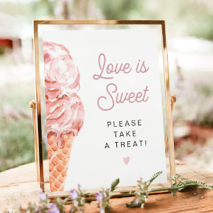 CLARA Retro Ice Creme Liebe ist süß Nehmen Sie ein Poster