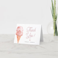 CLARA Retro Rosa Eiscreme Danke Karte