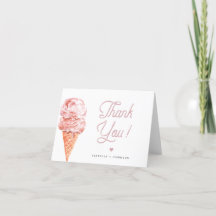 CLARA Retro Rosa Eiscreme Danke Karte