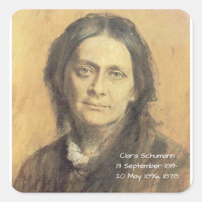Clara Schumann, 1878 Quadratischer Aufkleber (Vorderseite)