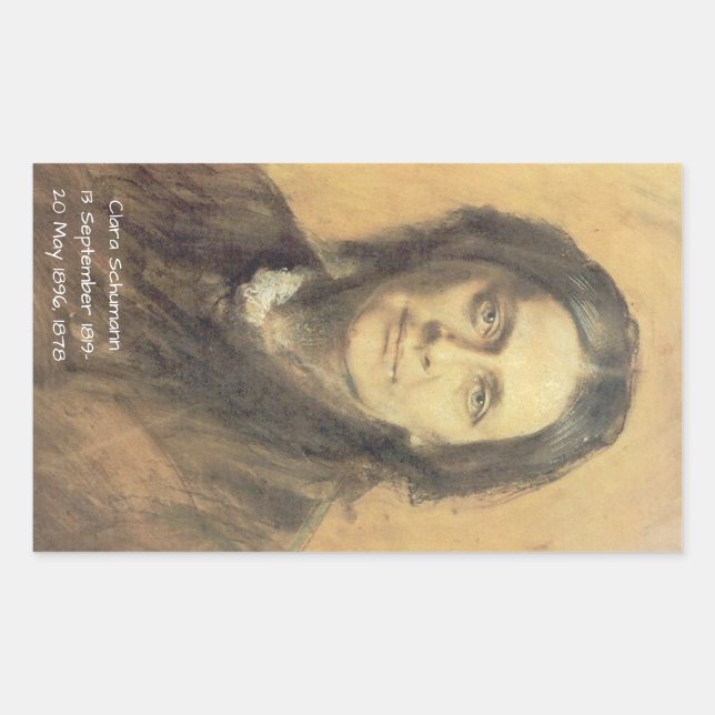 Clara Schumann, 1878 Rechteckiger Aufkleber (Vorderseite)