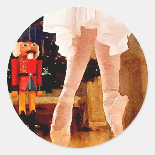 Clara und der Nutcracker Runder Aufkleber (Vorderseite)