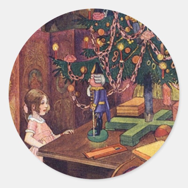 Clara und der Nutcracker Runder Aufkleber (Vorderseite)