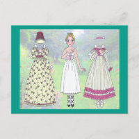 Clare, eine Regency Lady Paper Doll Post Card