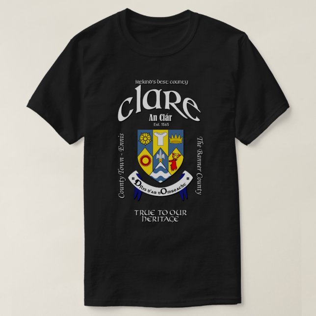 Clare Ireland Irish Wappen Coat of Arms T-Shirt (Design vorne)