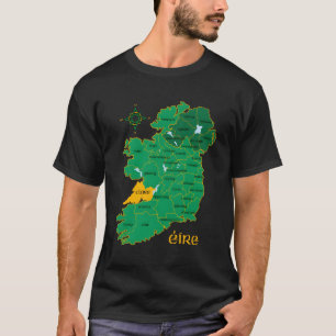 Clare Irland County Karte Eire Irische Reise T-Shirt
