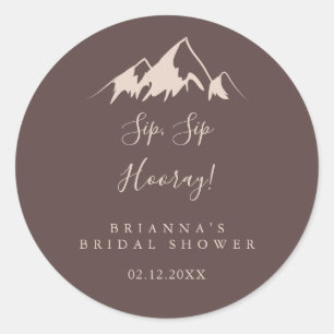 Clare Mountain Sip Sip Hooray Brautparty Runder Aufkleber