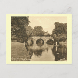 Clare Uni Bridge, Cambridge England Vintag Postkarte