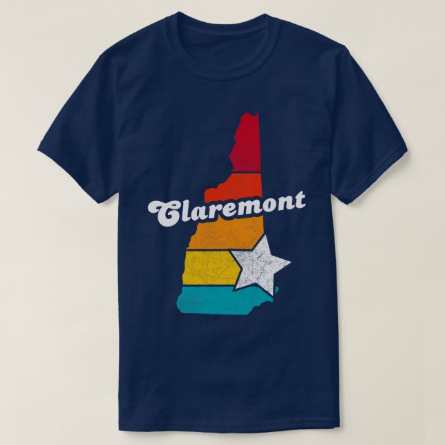 Claremont New Hampshire Vintag Distressed Souveni T-Shirt (Design vorne)