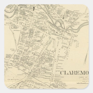 Claremont PO Quadratischer Aufkleber