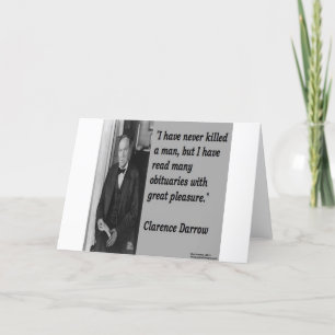 Clarence Darrow & Nachruf-Zitat Karte