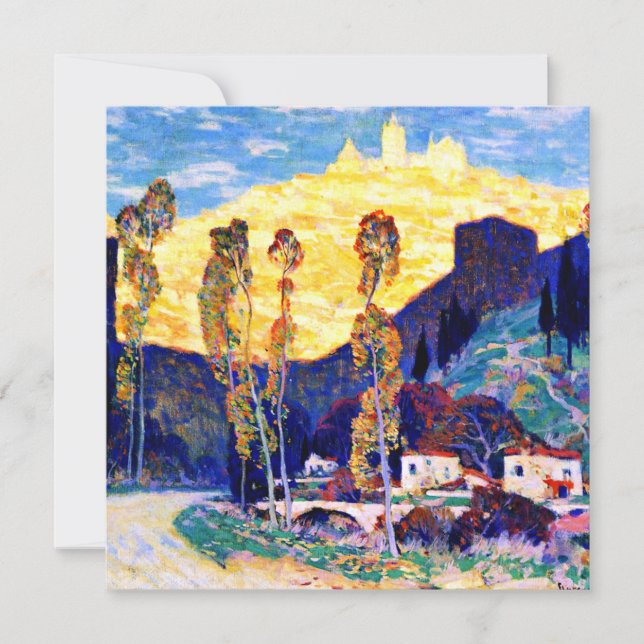 Clarence Gagnon art, Abend, Siena Karte (Vorderseite)