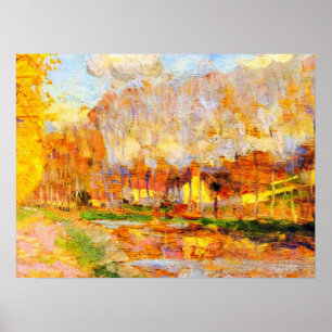 Clarence Gagnon art, Canal du Loing, Moret Poster