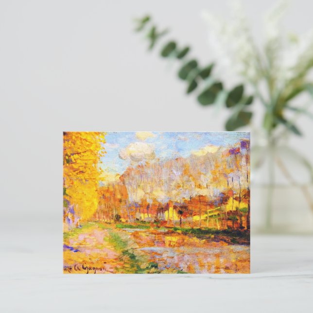 Clarence Gagnon art, Canal du Loing, Moret Postkarte (Stehend Vorderseite)