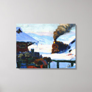 Clarence Gagnon - Der Zug Baie-Saint Paul Leinwanddruck
