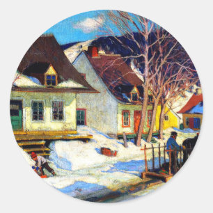 Clarence Gagnon - Dorf Quebec Runder Aufkleber