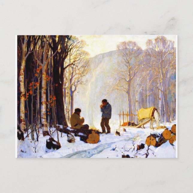 Clarence Gagnon - Lonely Village Postcard Postkarte (Vorderseite)
