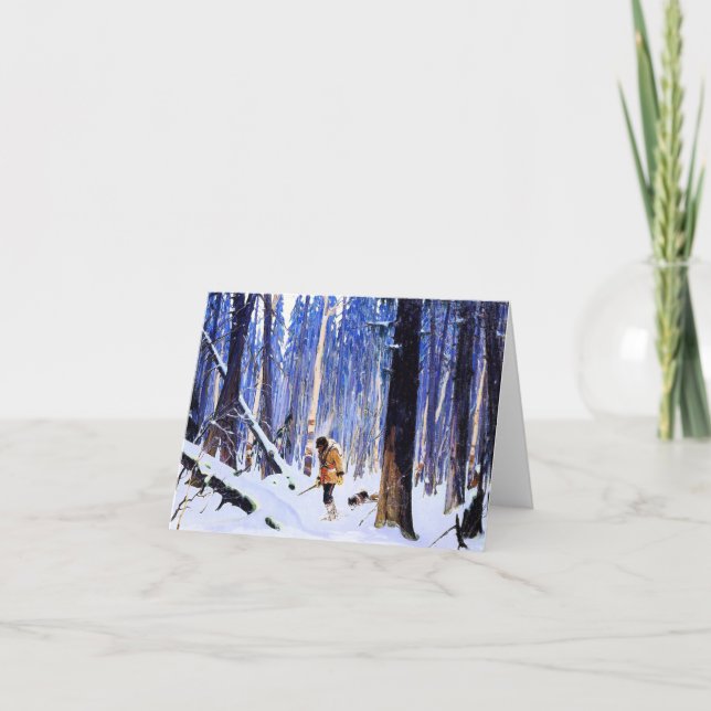 Clarence Gagnon - Trapper in the Woods Dankeskarte (Vorderseite)