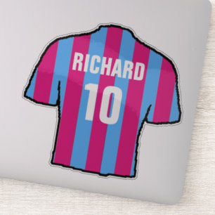 Claret & Blue Football Shirt zu personalisieren. Aufkleber