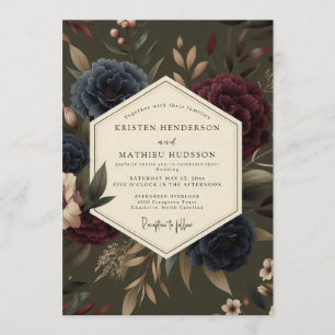 Claret Indigo Rembrandt Hochzeit Einladung