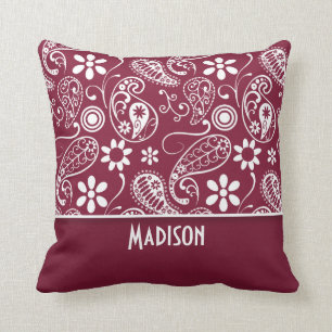 Claret Paisley, Personalisiert Kissen