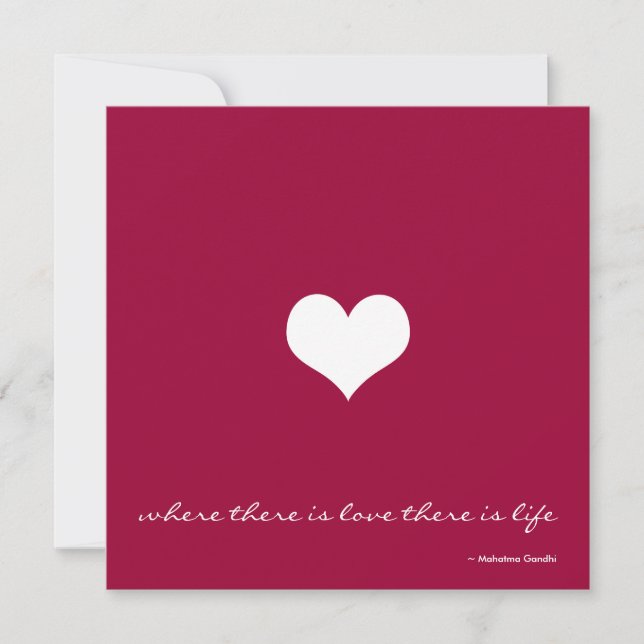 Claret Red & White Minimalistisch Wedding Einladun Einladung (Vorderseite)