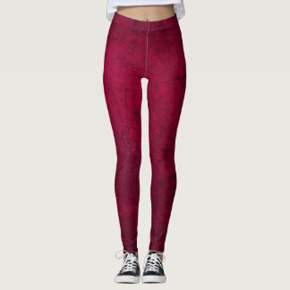 Claret Solid Schlicht Leggings