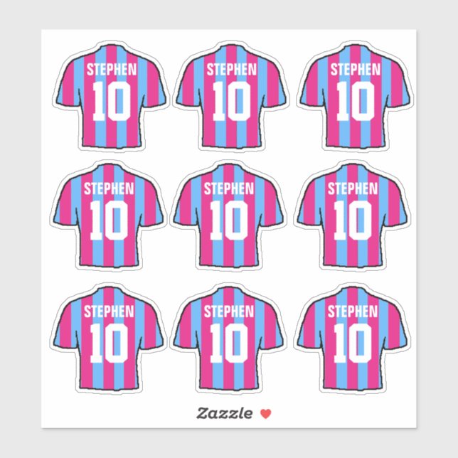 Claret und Blue Football Shirts Aufkleber (Blatt)