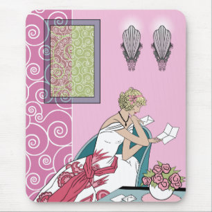 Clarices Buchstabe - Kunst-Deko-Mode-Entwurf Mousepad