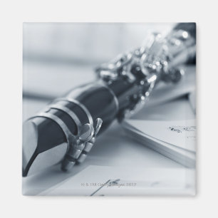 Clarinet auf Musik-Blättern Magnet