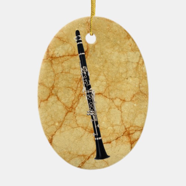 Clarinet auf ovaler hängender keramikornament (Vorne)
