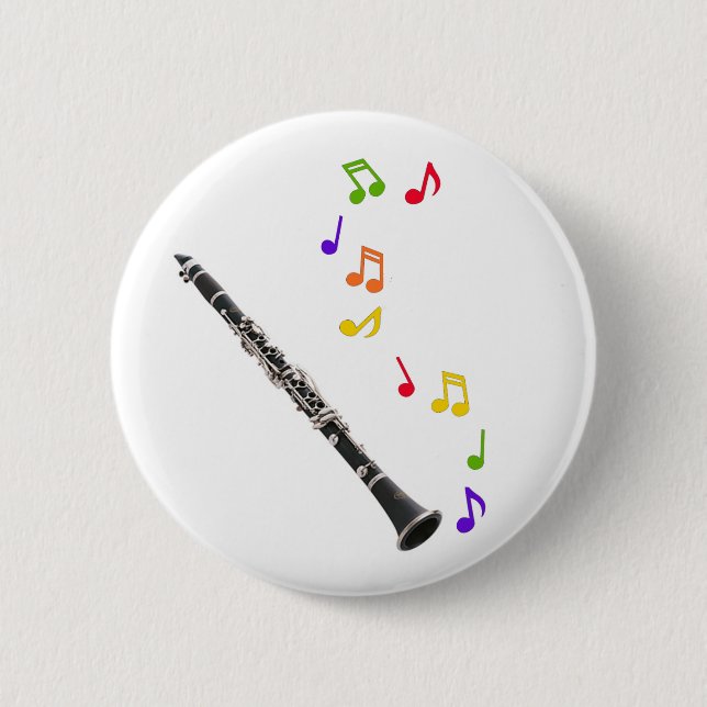 Clarinet-bunte Musik Button (Vorderseite)