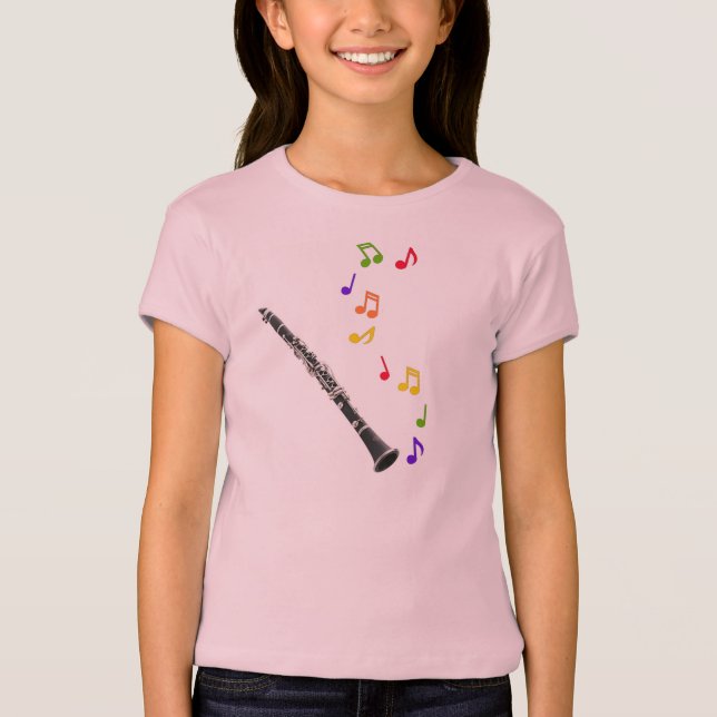Clarinet-bunte Musik T-Shirt (Vorderseite)