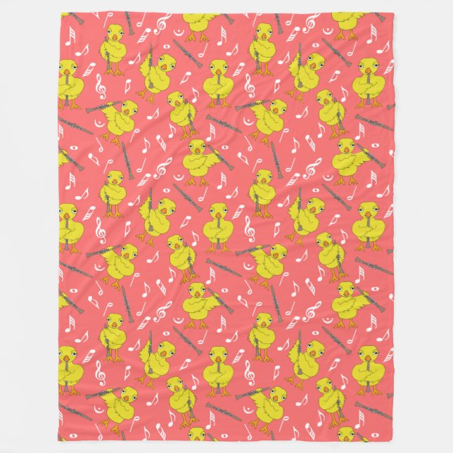 Clarinet Chick Clarinets Musiknoten Fleecedecke (Vorderseite)