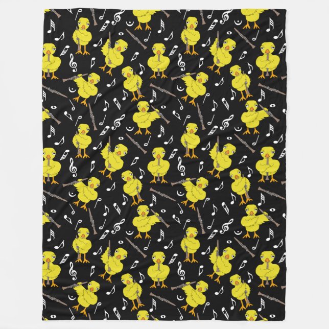 Clarinet Chick Clarinets Musiknotens Fleece Leere (Vorderseite)