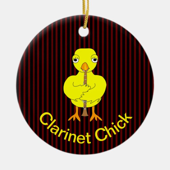 Clarinet Chick Keramik Ornament (Vorne)