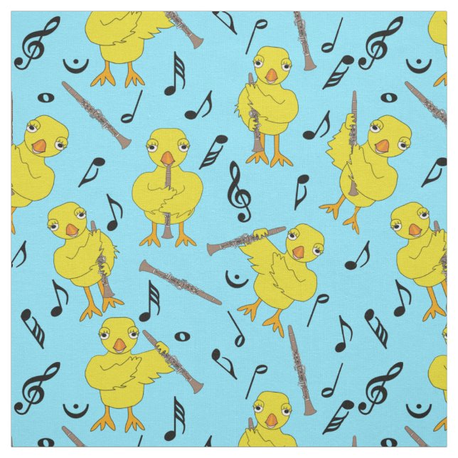 Clarinet Chick Musiknoten Stoff (Muster)