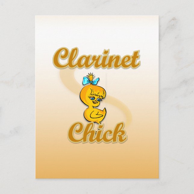 Clarinet Chick Postkarte (Vorderseite)
