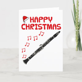 Clarinet Christmas Card Woodwind Musiker Dankeskarte