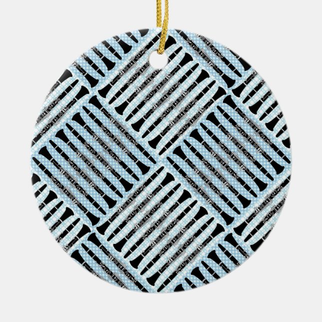 Clarinet Crosshatch Keramik Ornament (Vorne)
