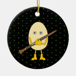 Clarinet Egghead Keramik Ornament