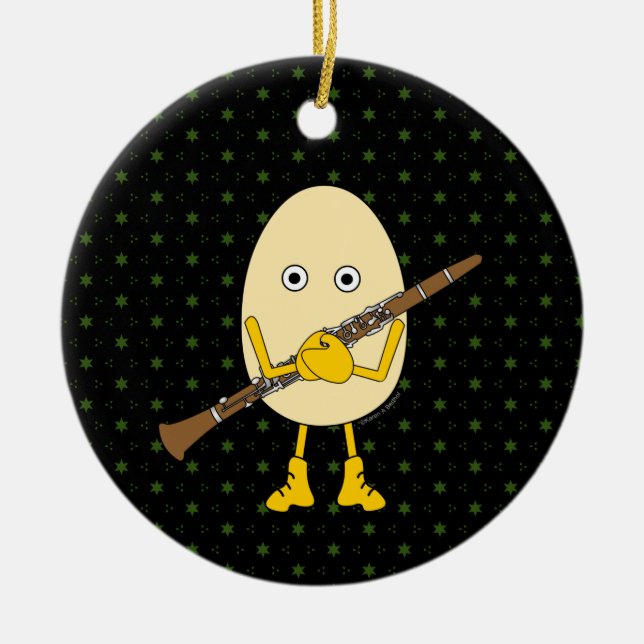 Clarinet Egghead Keramik Ornament (Vorne)