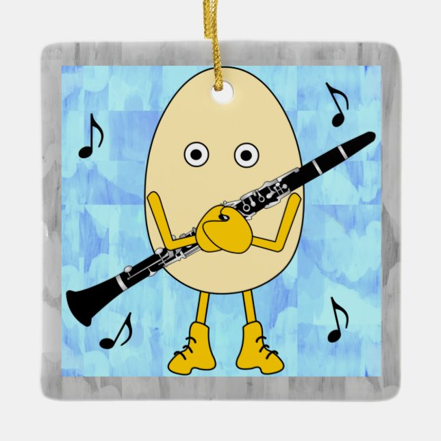 Clarinet Egghead Keramikornament (Vorderseite)
