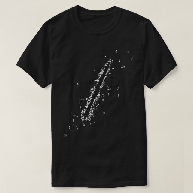 Clarinet Formed By Musical Notes Music Instrument3 T-Shirt (Design vorne)