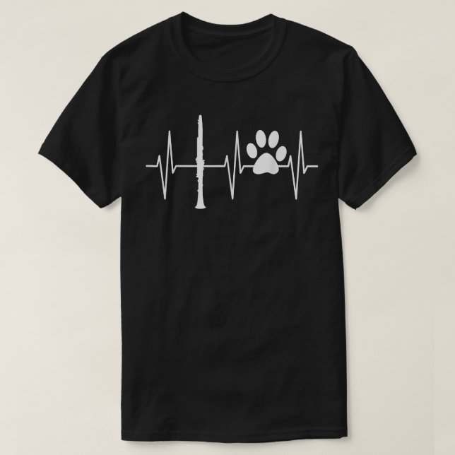 Clarinet Funny Dog Lover Clarinetist Klarinettensp T-Shirt (Design vorne)