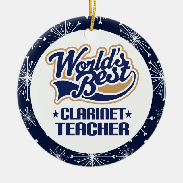 Clarinet-Lehrer-Geschenk-Verzierung Keramik Ornament (Vorne)